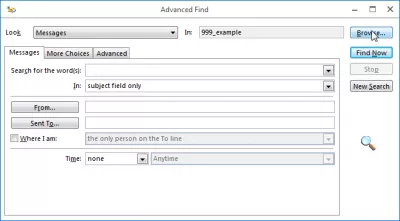 Outlook pronalazi mapu e-pošte u nekoliko jednostavnih koraka : Pregledajte fasciklu pristupa iz naprednog pronalaska e-pošte