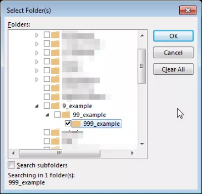 Outlook find folder of email in few easy steps : Folder hierarchy view 