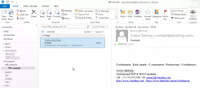 Outlook find folder of email in few easy steps : Folder and its content found in main window 