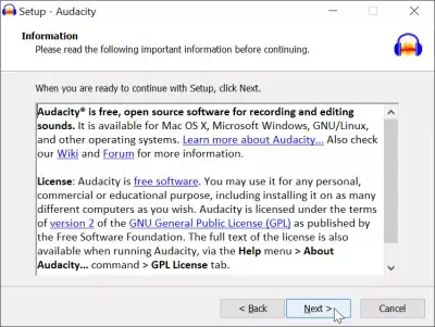 ¿Cómo grabar voz en Windows 10 fácilmente con Audacity? : Instalación de Audacity wizare