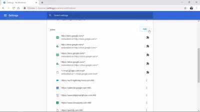 Kaip išjungti „Chrome“ pranešimus „Windows10“ sistemoje? : Pridėti svetainę, kuriai turėtų būti leista pranešti