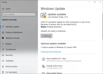 Solved: Windows 10 program texts are not displayed anymore : Windows update check in check for updates program