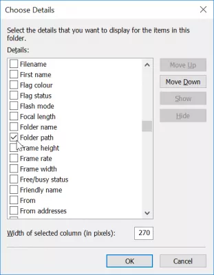 Windows検索のフルパス表示 : フォルダパス名