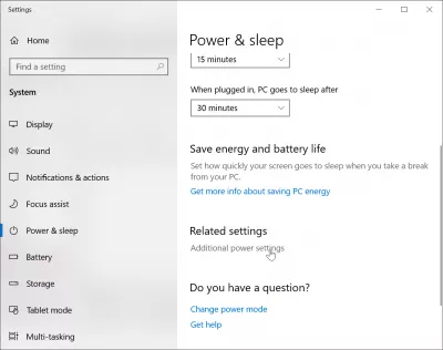 Ongeza hibernate hadi Windows 10 : piga chini hadi mipangilio ya nguvu ya ziada