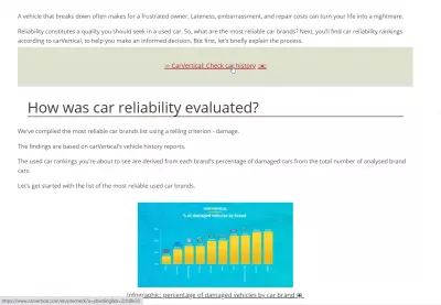 Revue Du Programme D'affiliation Automobile CarVertical : Lien d'affiliation sur un blog de voiture