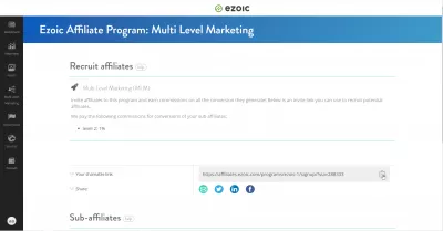 Ezoic Affiliate Program Review: How I Make $1000+ Passive Income Monthly : Ezoic subaffiliates program: display ads multi level recurring income tree