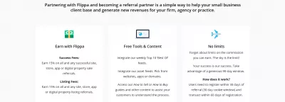 Przegląd Programu Partnerskiego Flippa : Partnering z flippa i staje się partnerem polecającym jest prosty sposób na pomoc w małej bazie klientów biznesowych i generuj nowe przychody dla swojej firmy, agencji lub praktyki.