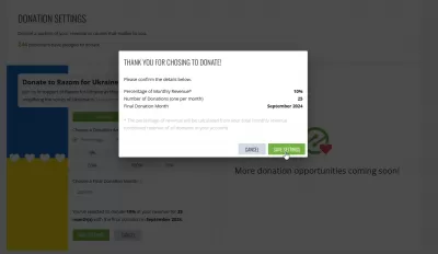 Bëni një Uebfaqe të Premtimit: Bashkohuni me 10 përqind të pengut me portalin e dhurimit Ezoic : Zgjedhja për të premtuar një përqindje të faqeve të internetit të ardhura mujore për t'u dhuruar bamirësisë