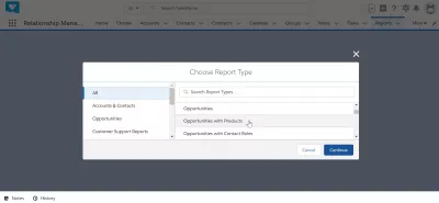 How to create a report in SalesForce? : Creation of an opportunities with products report