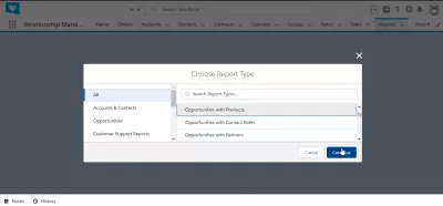 How to create a report in SalesForce? : Continue creation of the SalesForce Lightning report
