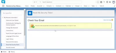 How to get security token in SalesForce Lightning? : SalesForce interface example: check your email message
