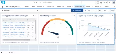 How to create a dashboard in SalesForce Lightning? : Dashboard with several charts and a table