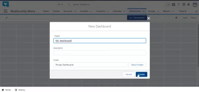 How to create a dashboard in SalesForce Lightning? : New dashboard creation screen