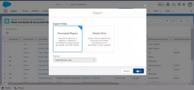 Comment exporter des contacts de SalesForce Lightning? : Exporter le rapport de contacts vers Excel