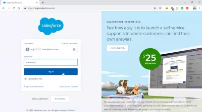 Kuidas sisse logida SalesForce'i? : Kasutajaliidese sisselogimiseks SalesForces