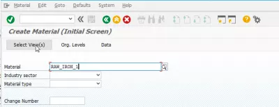 SAP accounting data not yet maintained : Create material main screen in transaction MM01