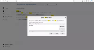 SAP Ariba: změna jazyka rozhraní je snadná : Změna jazyka zobrazení stránky ve Firefoxu