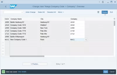 Assign company code to company in SAP FICO : Company code successfully assigned to company
