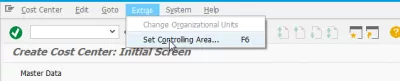 Cost center does not exist : Set controlling area menu in KS01 create cost center