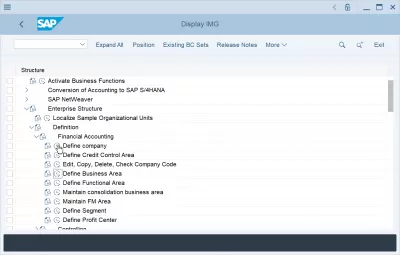 Opret en firmakode i SAP FI : Definer virksomhedstransaktion i SPRO-tilpasningsbillede