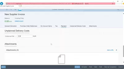 ¿Cómo crear una factura de proveedor en SAP? FB60 en SAP FIORI : Pestaña de costos de entrega no planificada y anexos