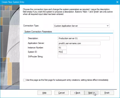 How to create a new system entry in SAP GUI in 4 easy steps? : Enter the System Connection Parameters
