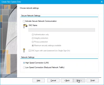 How to create a new system entry in SAP GUI in 4 easy steps? : Select the Network Settings