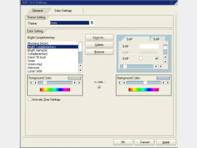 How to change color in SAP GUI : Fig 3 : SAP Color settings 