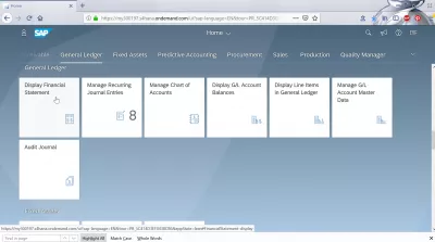 Показване на плочка за финансов отчет в SAP FIORI и проверка на баланса : Показване на финансов отчет FIORI