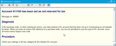 Poruka o pogrešci Račun M8889 postavljen je kao nebitan za porez : SAP poruka o pogrešci M8889 račun nije postavljen kao relevantan za porez