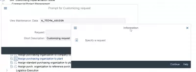 How to create customizing request in SAP : Prompt for customizing error specify a request