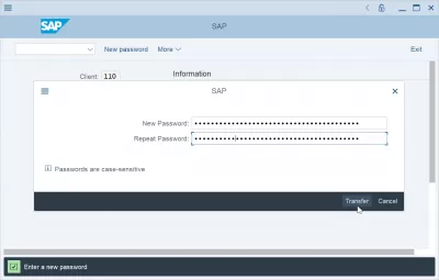 จะรีเซ็ตและเปลี่ยนรหัสผ่าน SAP ได้อย่างไร : การป้อนรหัสผ่านผู้ใช้ใหม่ในหน้าจอการเข้าสู่ระบบ SAP