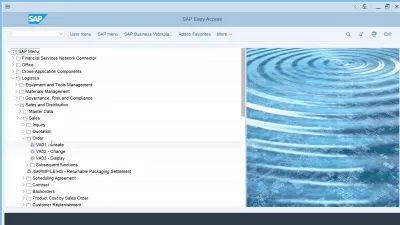 Jak Používat SAP GUI? : Obrazovka SAP GUI Easy Access