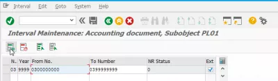 Raspon brojeva nedostaje za godinu : Transakcija FBN1 održavanje intervala: računovodstveni dokument, podobjekat