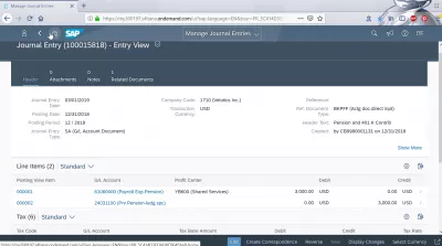 ¿Cómo administrar entradas de diario recurrentes en aplicaciones FIORI? : Mostrar una entrada de diario en SAP Cloud