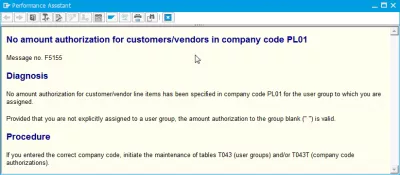 Жодна сума авторизації для клієнтів-постачальників у кодовому номері коду повідомлення F5155 : Жодна сума авторизації для клієнтів-постачальників у кодовому номері коду повідомлення F5155 details