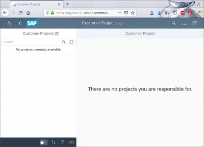 Hur planerar jag ett kundprojekt i SAP Cloud? : Inget kundprojekt har skapats än