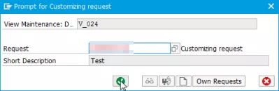Purchasing group in SAP : Customizing request prompt