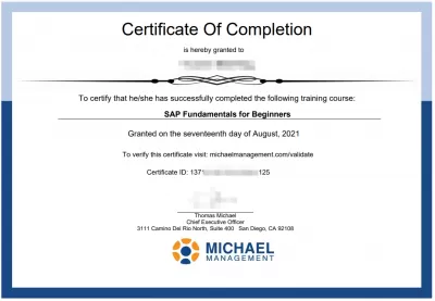 SAP հիմունքներ սկսնակների համար անվճար առցանց դասընթաց `վկայագրով