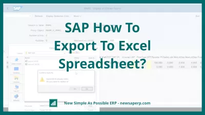 SAP Jak Exportovat Do Excelu? : Export dat ze SAP do Excelu