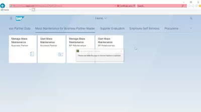 List of SAP S4 HANA FIORI aplikacije : Masovno održavanje za Master partnere SAP S4 HANA FIORI aplikacije