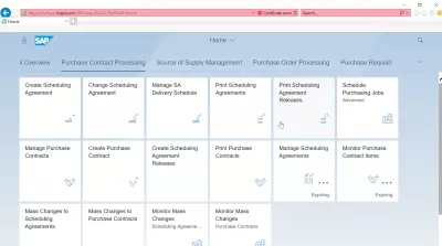 List of SAP S4 HANA FIORI εφαρμογές : Επεξεργασία συμβολαίων αγοράς SAP S4 HANA FIORI εφαρμογές