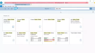 Hoe de SAP S4 HANA FIORI-interface gebruiken? : Tegels voor klantorder in FIORI