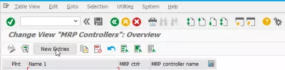 SAP Definiowanie kontrolera MRP (Planowanie potrzeb materiałowych) : Utwórz nowy kontroler MRP
