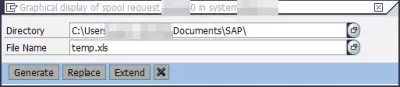 SAP export to Excel any report with print to file : Graphical display of spool request export directory