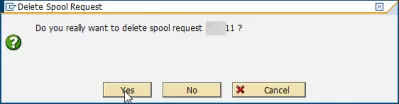 SAP export to Excel any report with print to file : Delete spool request confirmation pop-up