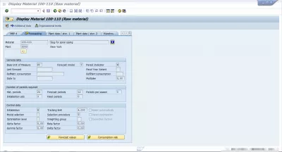 SAP Extract Forecasting Parameters (MPOP Structure) : Fig 4 : SAP MM03 Material Master Forecasting view 