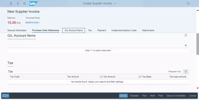 Solving the issue balance not zero while creating supplier invoice in SAP : G/L account items tab