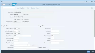 Supplier has not been created for purchasing organization : S4 HANA: Create info record general data