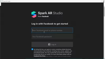 How to make an Instagram face filter? : Login to Facebook on Spark AR Studio